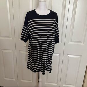La Ligne Black and White Striped T-Shirt Dress Size Medium